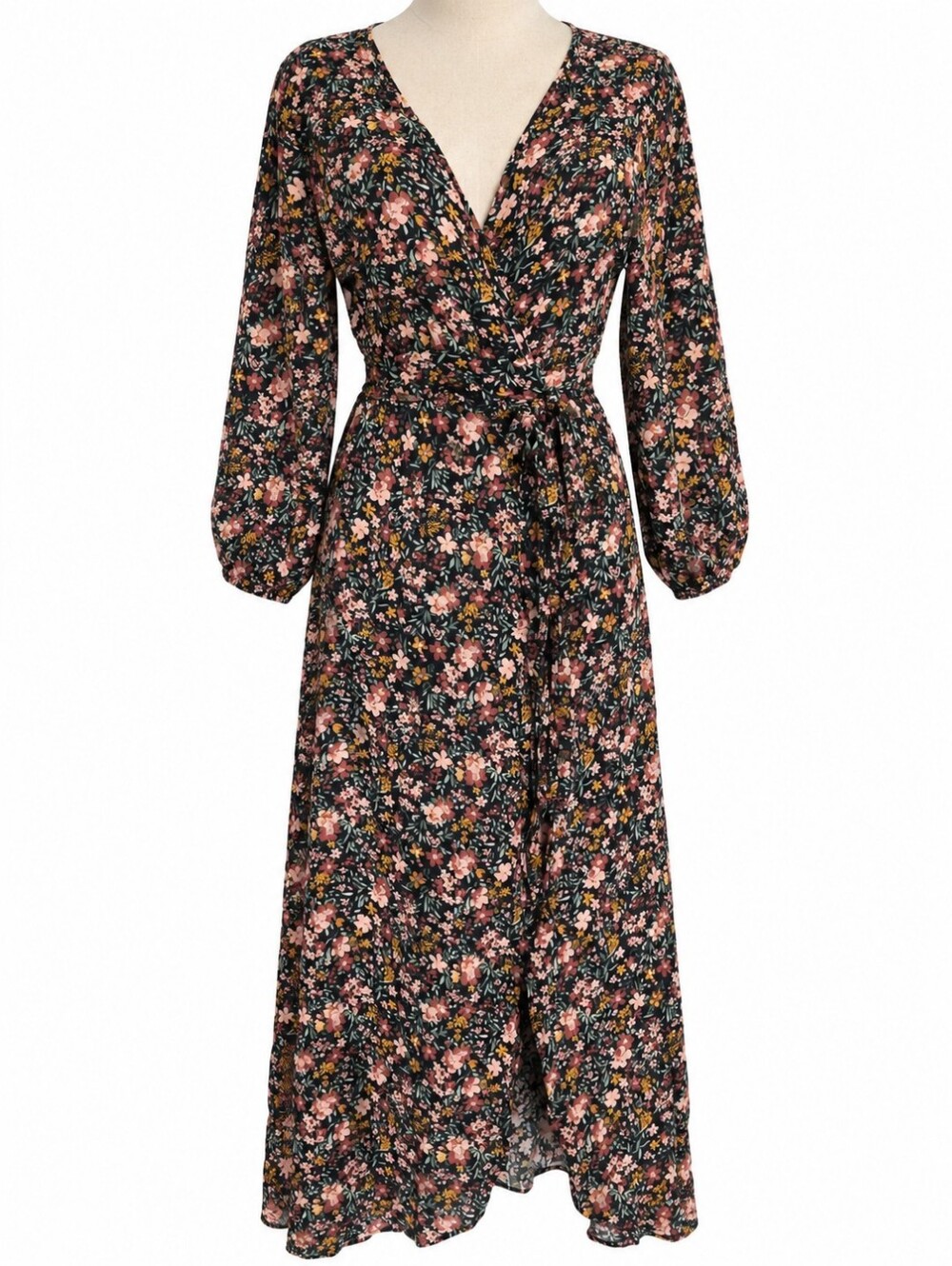 AMERICAN EAGLE Floral Wrap Maxi Dress Small